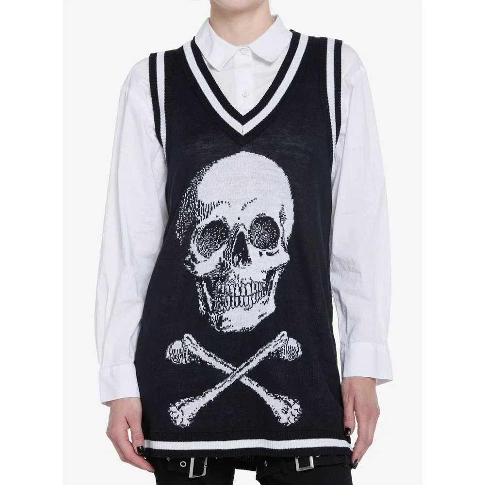Cosmic Aura Women’s Skull‎ Black Sweater Small